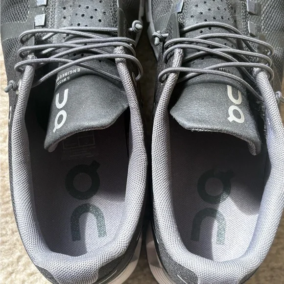 On Running Women's Black and White Cloud Sneakers - Picture 7 of 8